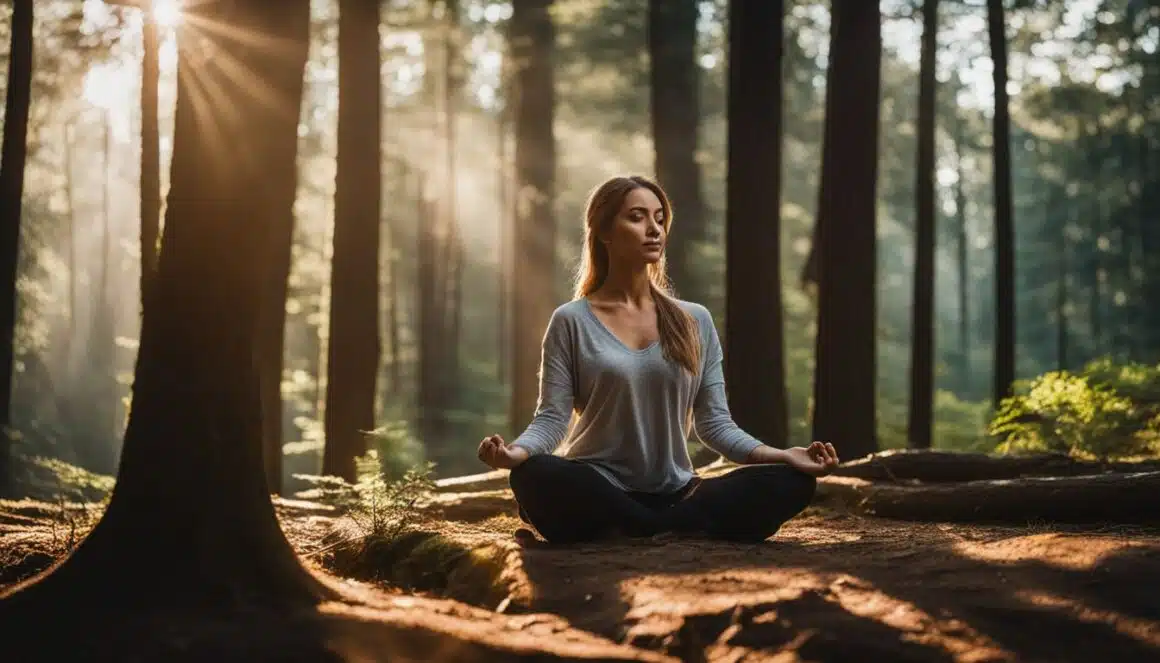 A woman meditating in the forest. Taking Steps Towards Mental Wellness